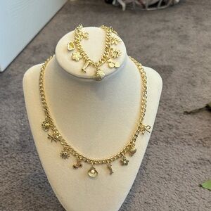 Krista Horton x Electric Picks Gold Charm Necklace and Bracelet Set (NWOT)